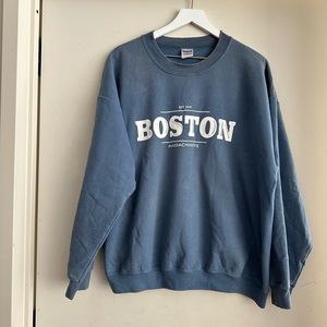 Boston Massachusetts Dusty Blue Sweatshirt
